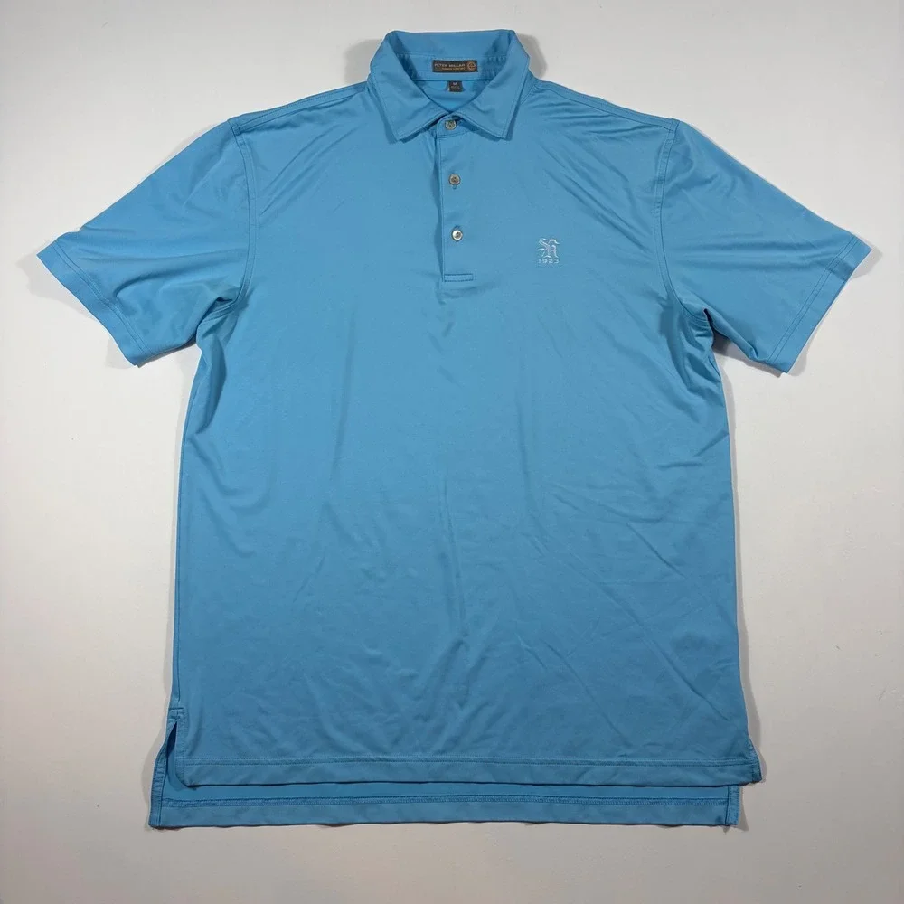 Peter Millar Summer Comfort Polo Shirt Mens Medium Sunset Ridge 1923 Blue